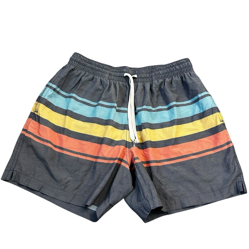 Chubbies Striped Multicolor Swim Trunks Mens Medium Classic Bathing Suit Short